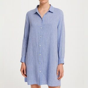 J. Jill Blue Linen Long Tuinc Lagenlook Top Size XL